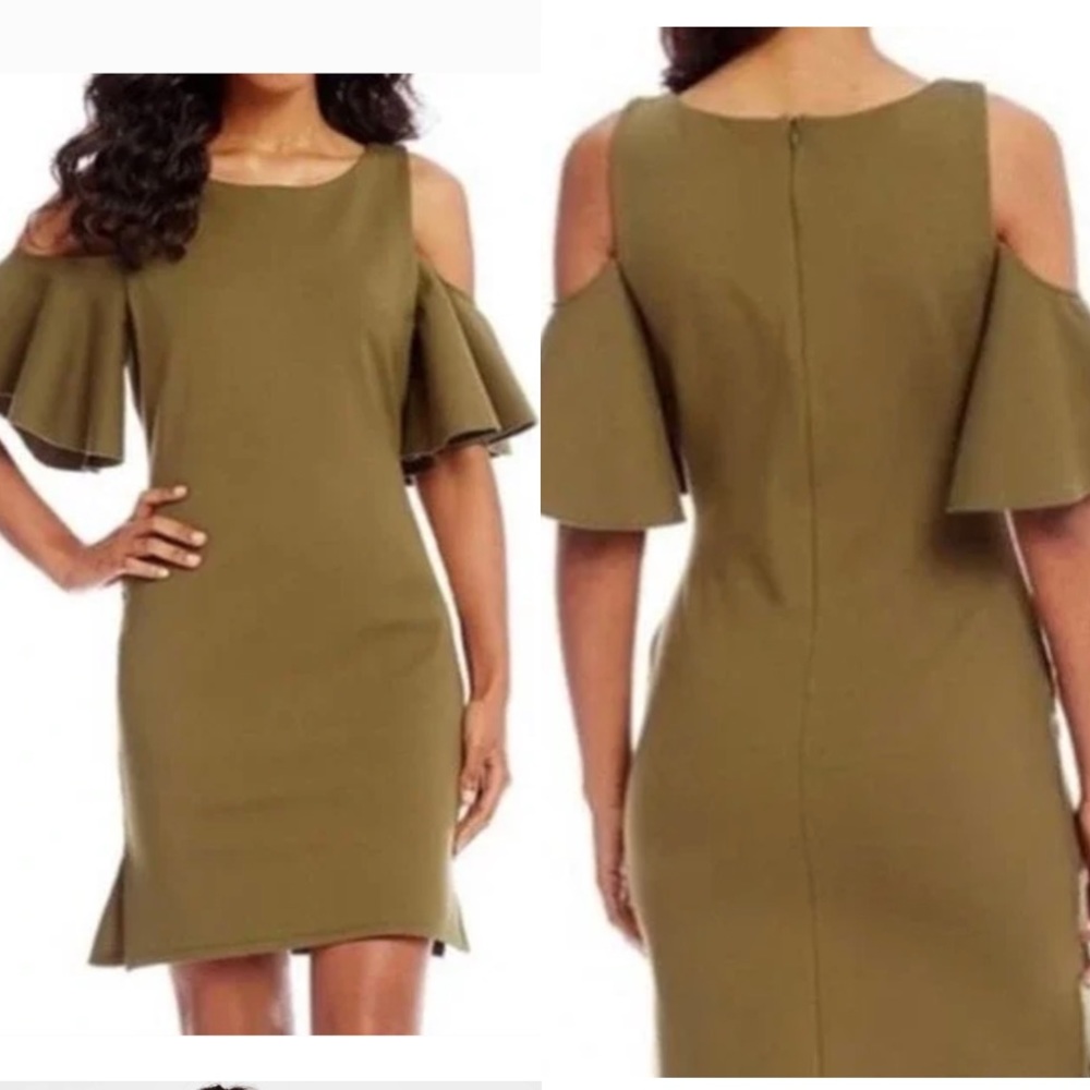 Gianni Bini GB Cold Shoulder Ruffle Sleeve Dress